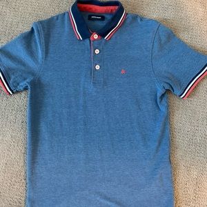 Jack & Jones Mens Blue Polo Shirt